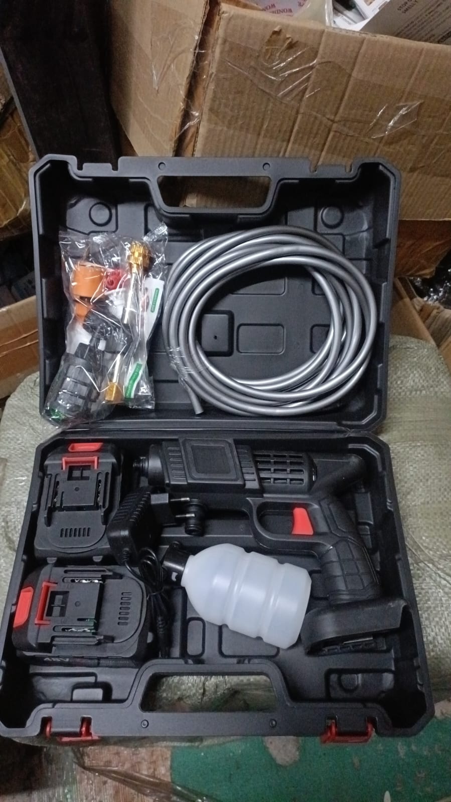 (Double Battery) Cordless Portable Wireless Pressure Washer Gun 48V 12000mAh High Pressure Water Gun for Car Wash and Bike Cleaning with Adjustable Nozzle and 5M Hose Pipe